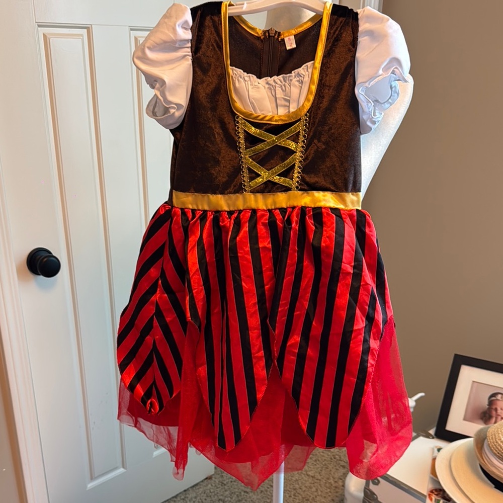 Kids Pirate Costume with Red and Black Stripes